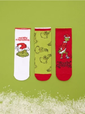 Sinsay - Skarpetki 3 pack Grinch - wielobarwny