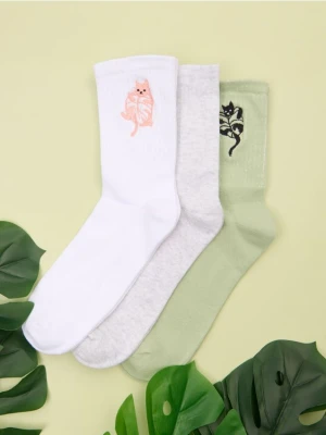 Sinsay - Skarpetki 3 pack - wielobarwny