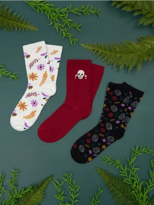 Sinsay - Skarpetki 3 pack - wielobarwny