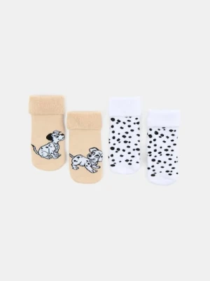Sinsay - Skarpetki niemowlęce 2 pack 101 Dalmatians - kremowy
