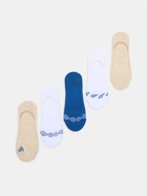 Sinsay - Skarpetki stopki z morskim motywem 5 pack - beżowy