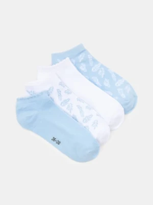 Sinsay - Skarpetki stopki ze wzorem 4 pack - błękitny