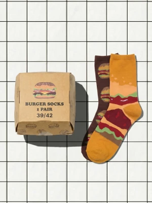 Sinsay - Skarpetki w hamburgery z bawełną 2 pack - wielobarwny