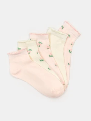 Sinsay - Skarpetki w kwiatki 5 pack - wielobarwny