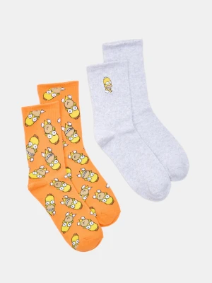 Sinsay - Skarpetki z bawełną 2 pack The Simpsons - wielobarwny