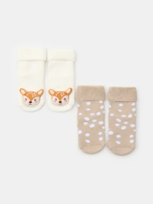 Sinsay - Skarpetki z bawełną 2 pack - wielobarwny