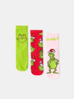 Sinsay - Skarpetki z bawełną 3 pack Grinch - wielobarwny