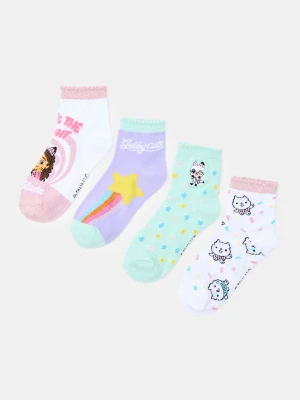 Sinsay - Skarpetki z bawełną 4 pack Gabby's Dollhouse - wielobarwny