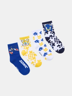 Sinsay - Skarpetki z bawełną 4 pack Sonic the Hedgehog - niebieski