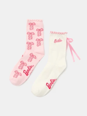 Sinsay - Skarpetki z bawełną i falbanami 2 pack Barbie - wielobarwny