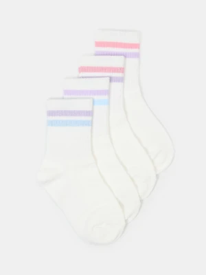 Sinsay - Skarpetki z bawełną w paski 4 pack - wielobarwny