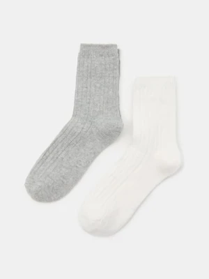 Sinsay - Skarpetki z domieszką wełny 2 pack - szary