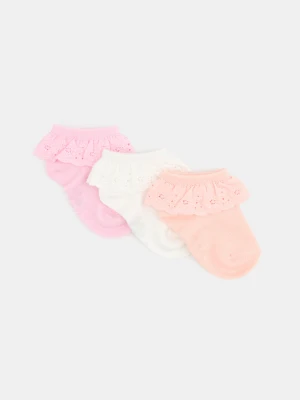 Sinsay - Skarpetki z falbaną 3 pack - wielobarwny