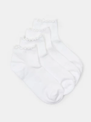 Sinsay - Skarpetki z falbaną 4 pack - biały