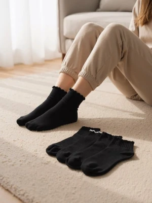 Sinsay - Skarpetki z falbanami 5 pack - czarny