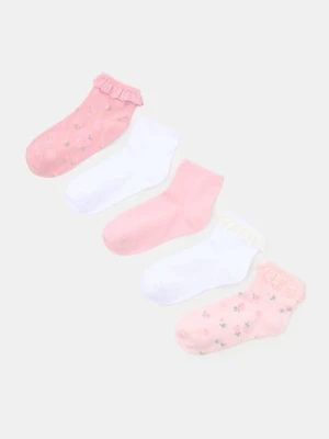 Sinsay - Skarpetki z falbanami i motywem kwiatowym 5 pack - wielobarwny