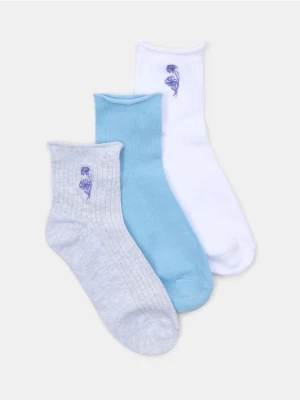 Sinsay - Skarpetki z haftowanym wzorkiem 3 pack - wielobarwny