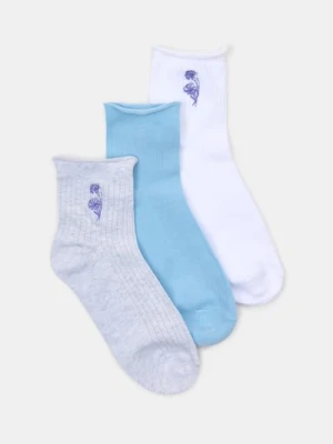 Sinsay - Skarpetki z haftowanym wzorkiem 3 pack - wielobarwny