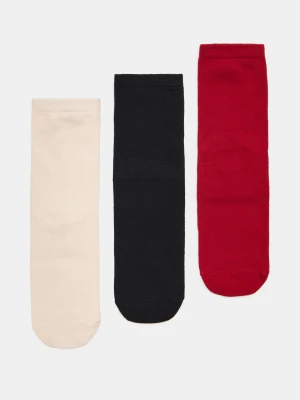 Sinsay - Skarpetki z kokardkami z bawełną 3 pack - wielobarwny