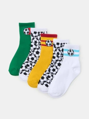 Sinsay - Skarpetki z motywem piłkarskim 5 pack - wielobarwny