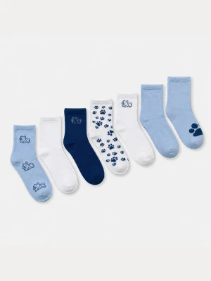 Sinsay - Skarpetki z motywem psa i łapek 7 pack - wielobarwny