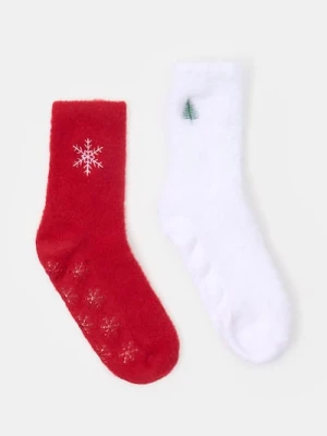 Sinsay - Skarpetki z motywem świątecznym 2 pack - wielobarwny