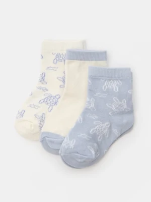 Sinsay - Skarpetki z motywem żółwi 3 pack - wielobarwny