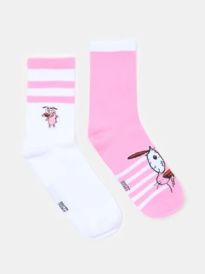 Sinsay - Skarpetki z nadrukiem Courage the Cowardly Dog 2 pack - wielobarwny