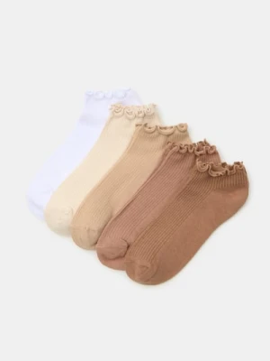 Sinsay - Skarpetki z prążkowanej dzianiny 5 pack - brązowy
