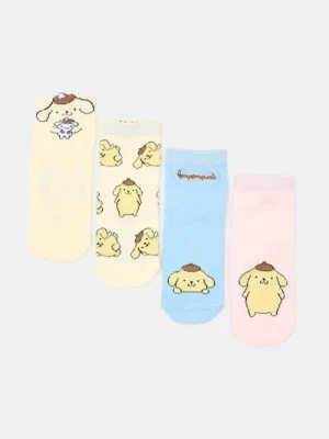 Sinsay - Skarpetki za kostkę z bawełną 4 pack PomPomPurin - wielobarwny