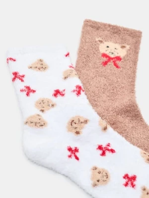 Sinsay - Skarpetki ze wzorem 2 pack - biały