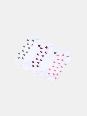 Sinsay - Skarpetki ze wzorkiem 5 pack - biały