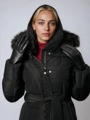 Sinsay - Skórzane rękawiczki - czarny