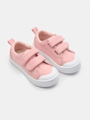 Sinsay - Sneakersy na rzepy ze skórzaną wkładką - różowy