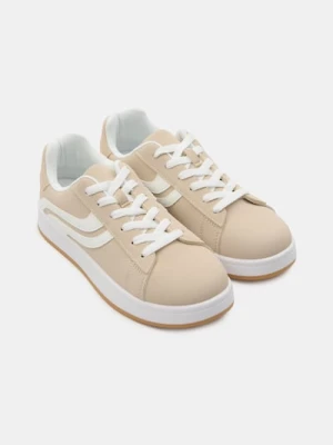 Sinsay - Sneakersy sznurowane - beżowy