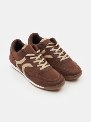 Sinsay - Sneakersy sznurowane - brązowy