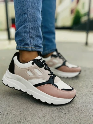 Sinsay - Sneakersy sznurowane z imitacją zamszu - wielobarwny