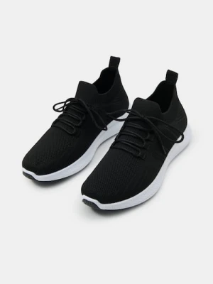 Sinsay - Sneakersy z dzianinową cholewką - czarny