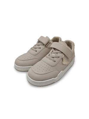 Sinsay - Sneakersy z imitacji skóry z metaliczną wstawką - beżowy
