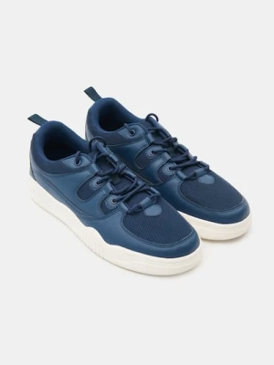 Sinsay - Sneakersy z imitacji skóry, z siateczką - granatowy