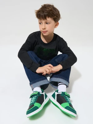 Sinsay - Sneakersy z imitacji skóry zapinane na rzepy Minecraft - zielony