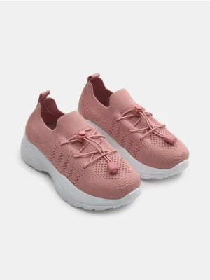 Sinsay - Sneakersy z lekką podeszwą i ściągaczami - różowy