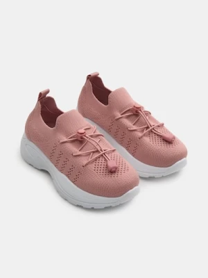 Sinsay - Sneakersy z lekką podeszwą i ściągaczami - różowy