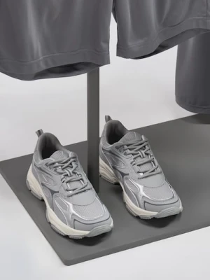 Sinsay - Sneakersy z odblaskowym elementem - szary