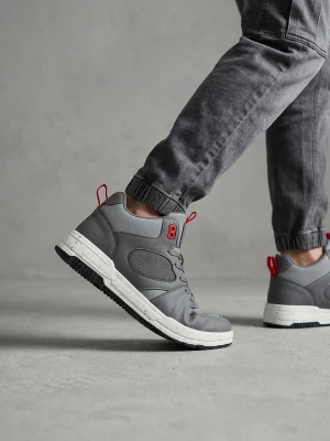 Sinsay - Sneakersy za kostkę z imitacji skóry i siateczkowymi panelami - wielobarwny