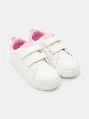 Sinsay - Sneakersy ze skórzaną wkładką zapinane na rzepy - biały