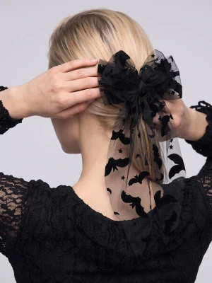 Sinsay - Spinka do włosów z ozdobną wstązką w stylu Halloween - czarny