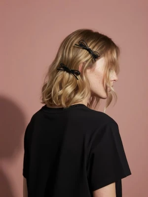 Sinsay - Spinki do włosów w kształcie kokardy 2 pack - czarny