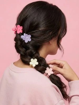 Sinsay - Spinki do włosów w kształcie kwiata 4 pack - wielobarwny