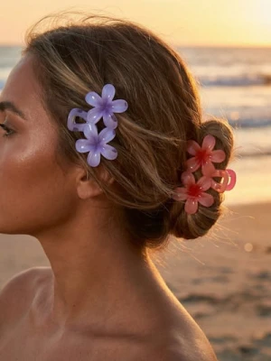 Sinsay - Spinki do włosów w kształcie kwiatów 2 pack - wielobarwny